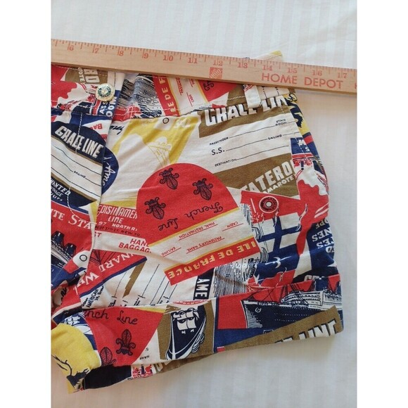 J. Crew cruise ship shorts womens 4 vacation boat retro travel patches RARE - Picture 8 of 10